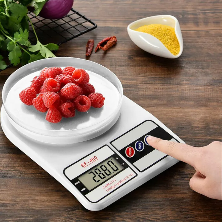 SF-400 Digital Kitchen Scale 10Kg | Electronic Food Weight Machine with LCD Display
